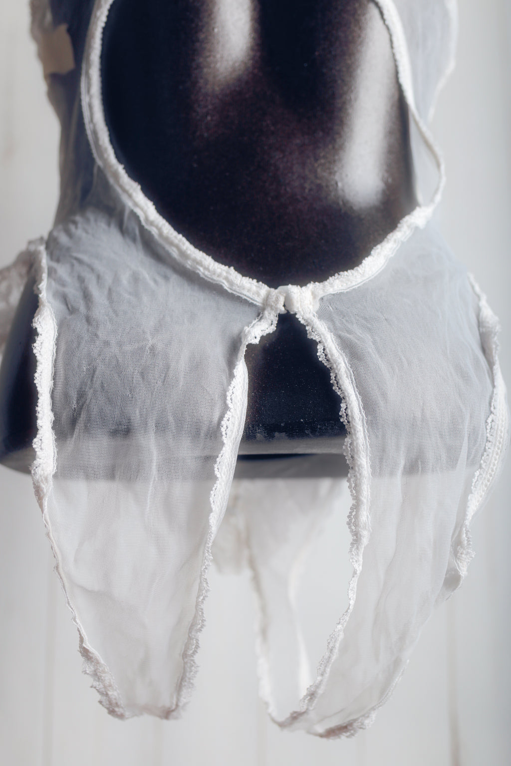 Shirley of Hollywood Vintage Sheer Lace Open-crotch Open Cup Cupless Teddy Bodysuit Lingerie Medium White