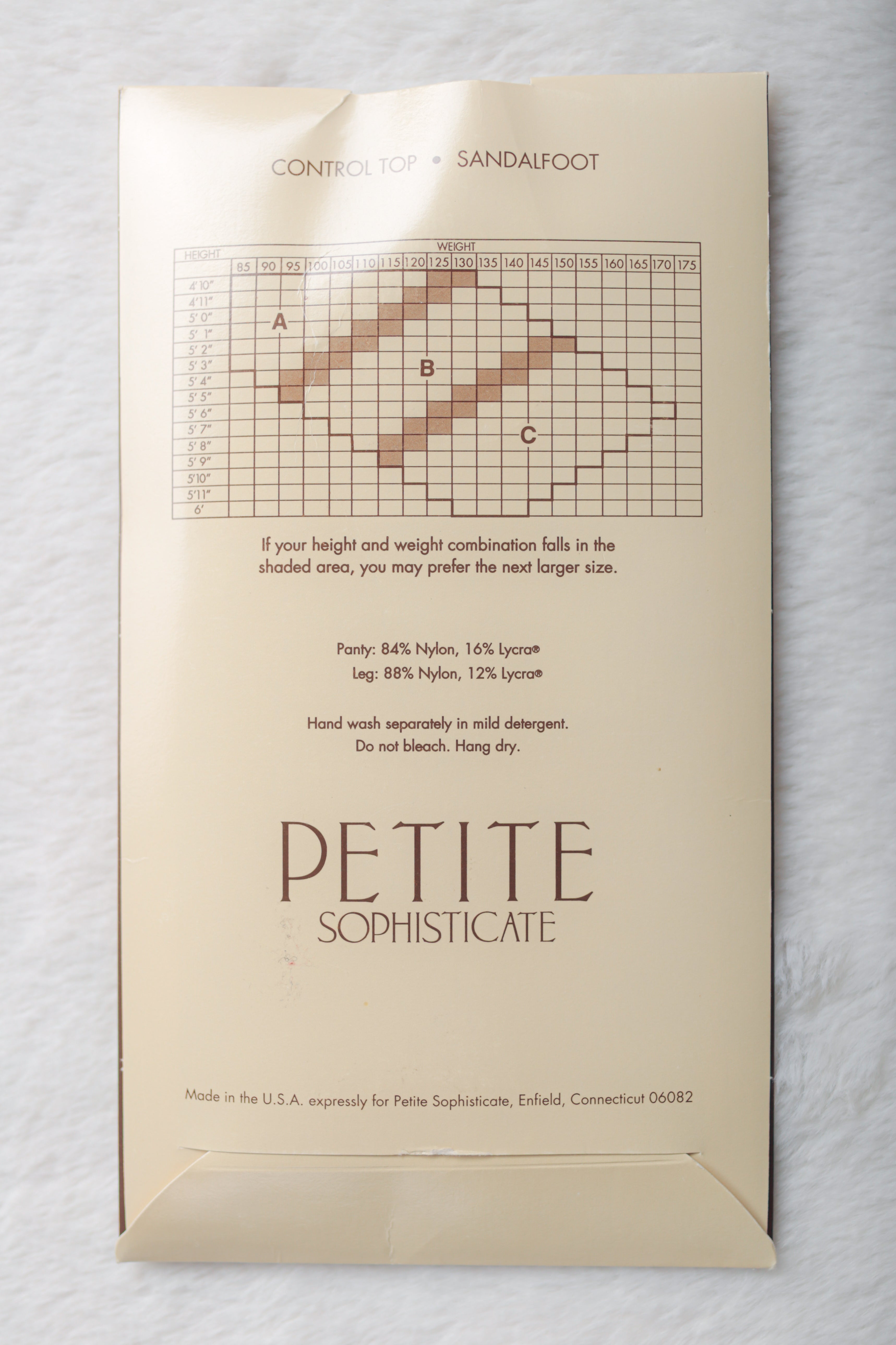 Petite Sophisticate Sheer Control Top Sandalfoot Pantyhose Dark Coffee Size B