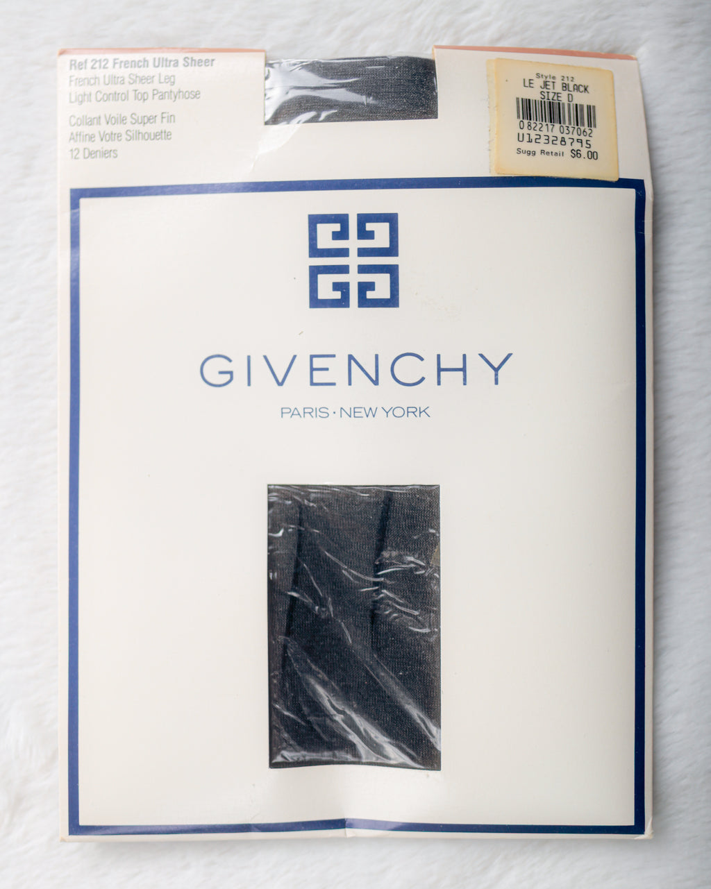 Givenchy French Ultra Sheer 12D Control Top Pantyhose Black Size D