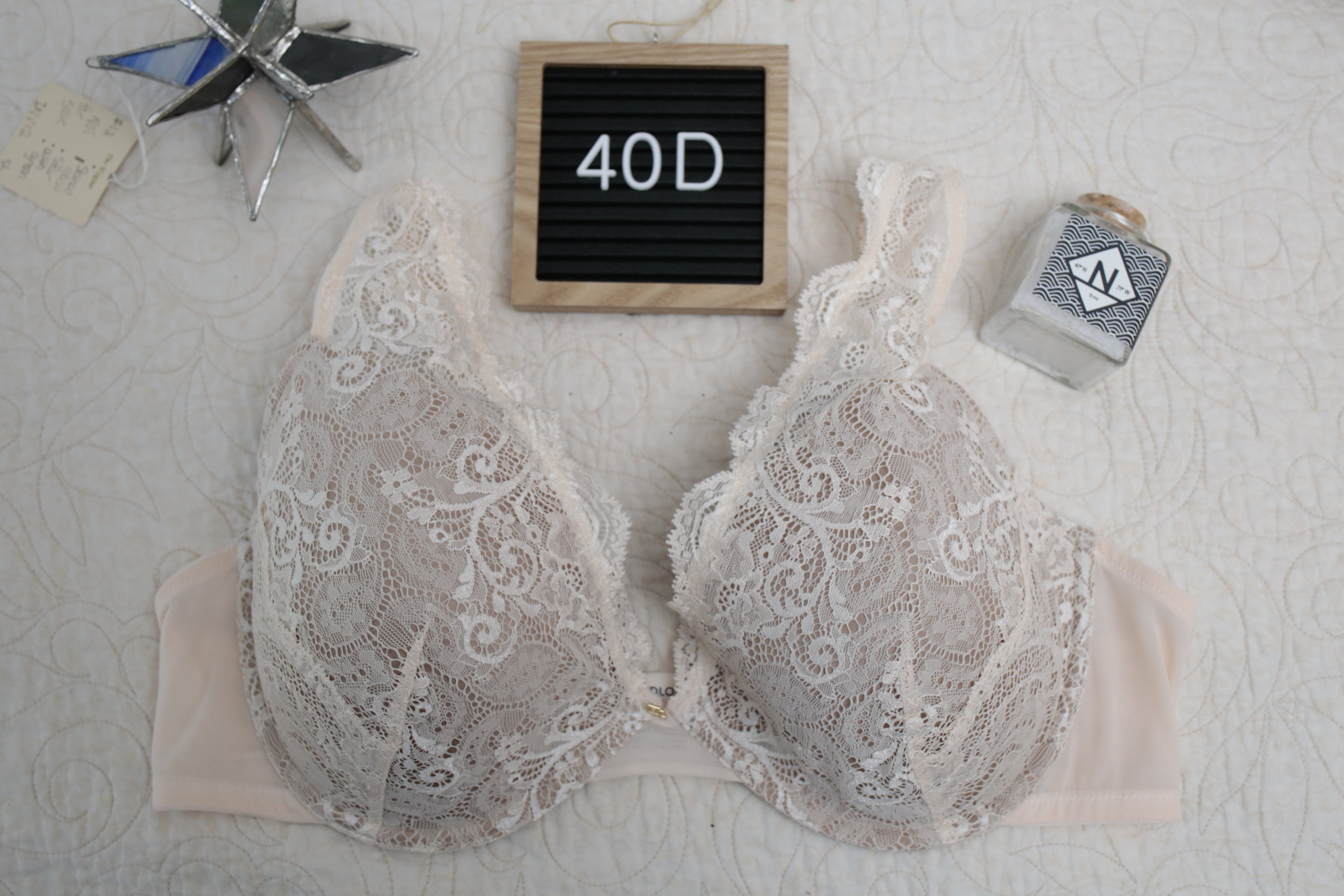 Third Love 40D 24/7 Lace Contour Plunge Padded Underwire Bra Taupe