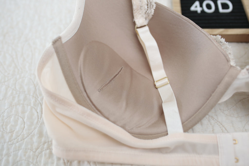 Third Love 40D 24/7 Lace Contour Plunge Padded Underwire Bra Taupe