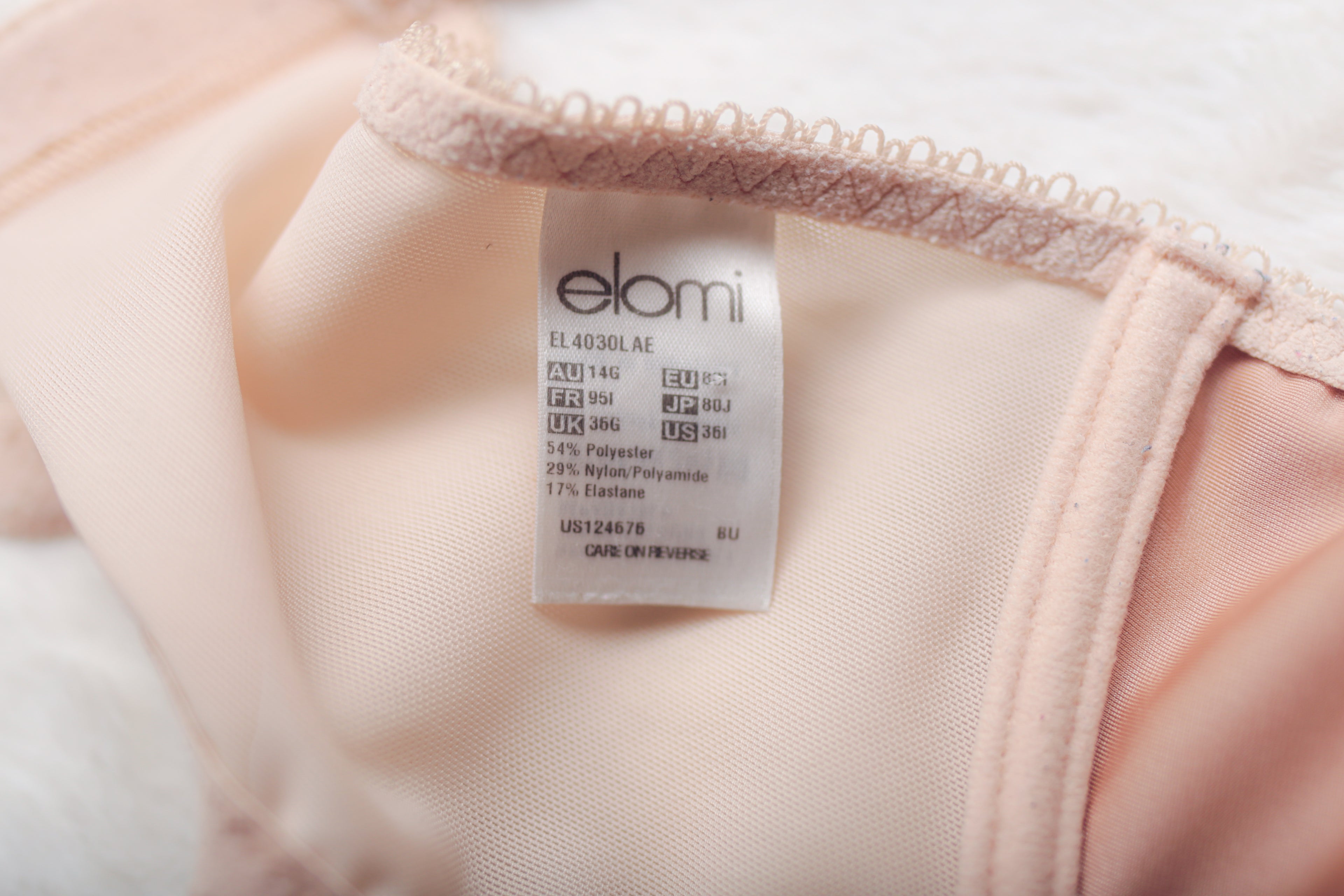 Elomi EL4030 Cate Full Cup Unlined Underwire Bra Beige US 36I UK 36G