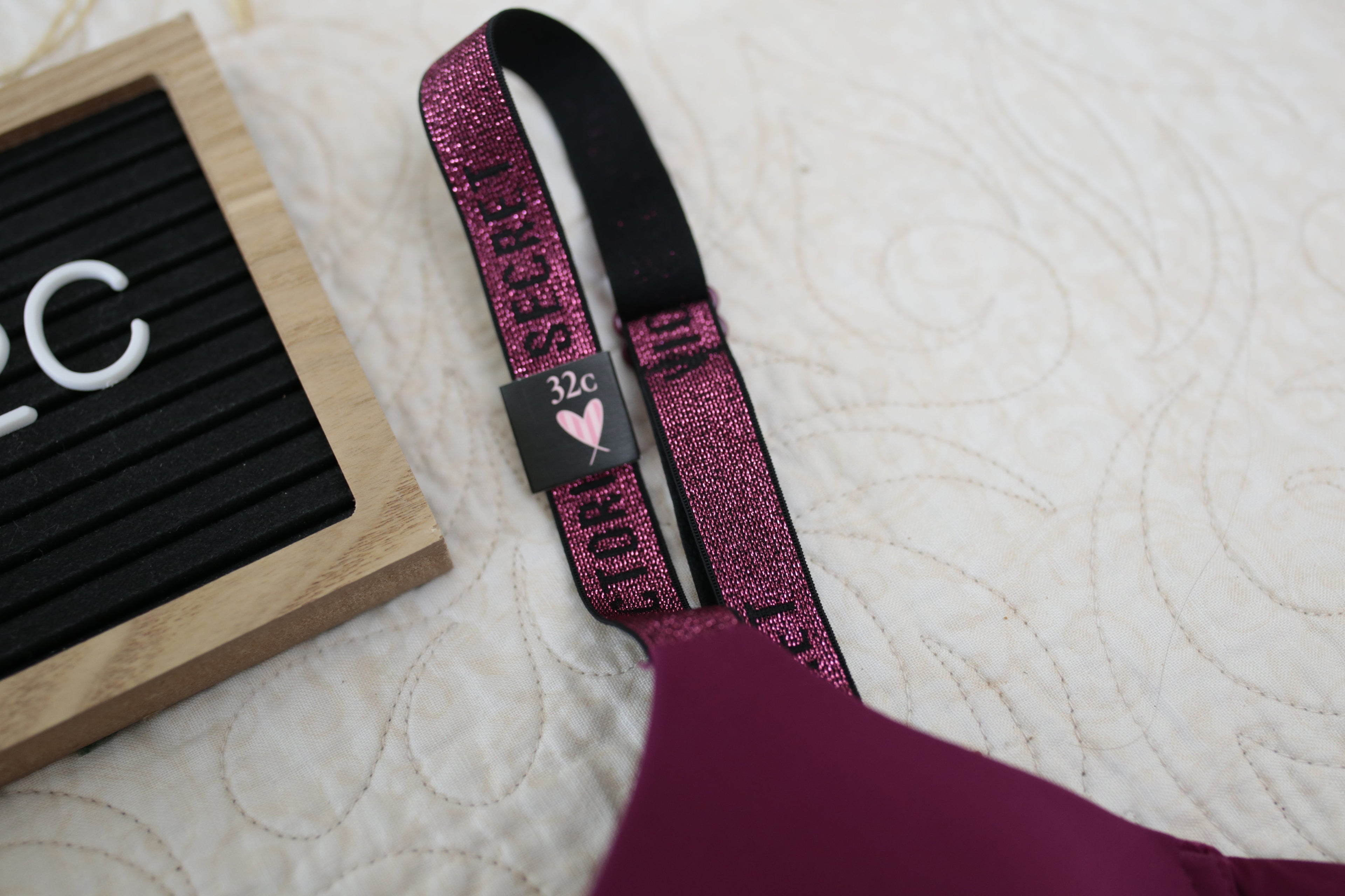 Victoria's Secret 32C T-shirt Lightly Lined Demi Shine Strap Bra Purple Wine NEW