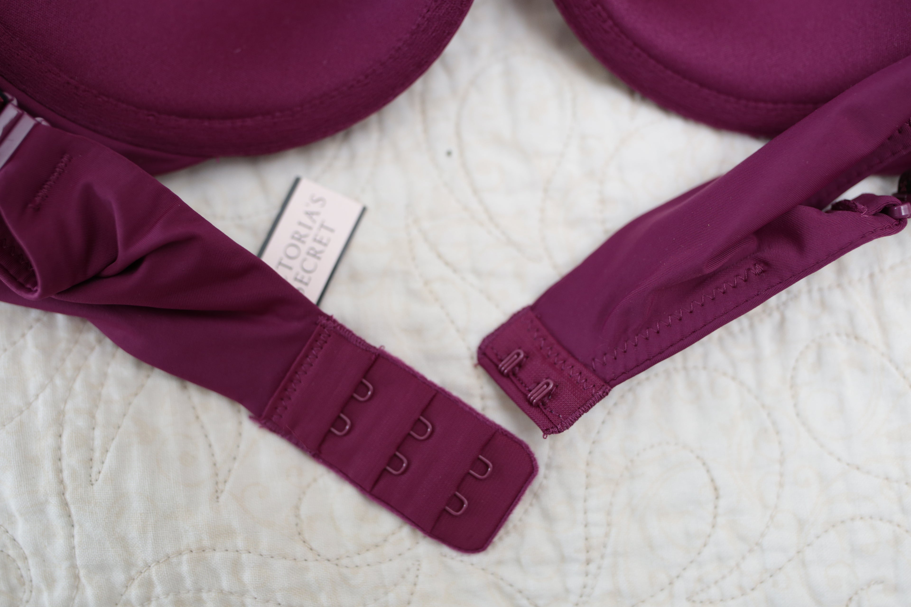 Victoria's Secret 32C T-shirt Lightly Lined Demi Shine Strap Bra Purple Wine NEW