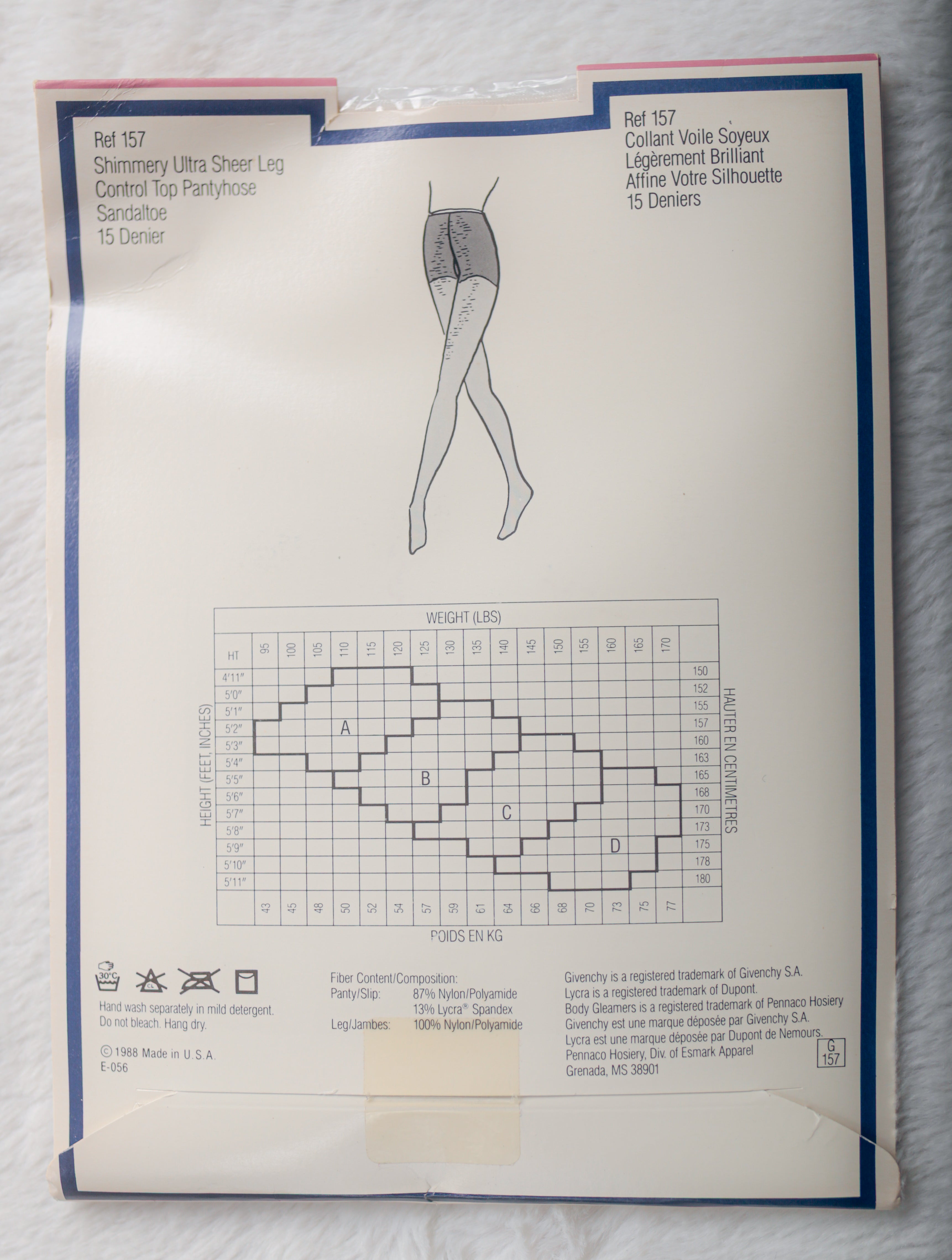 Givenchy Body Gleamers Ultra Sheer 15D Control Top Pantyhose Crystal Size D