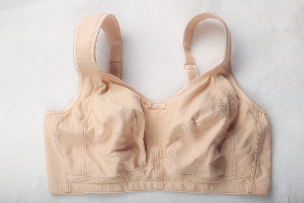 Miss Mary of Sweden 2363 Cotton Divide Wire-Free Bra Full Cup Unlined Wireless Bra Beige 36DD
