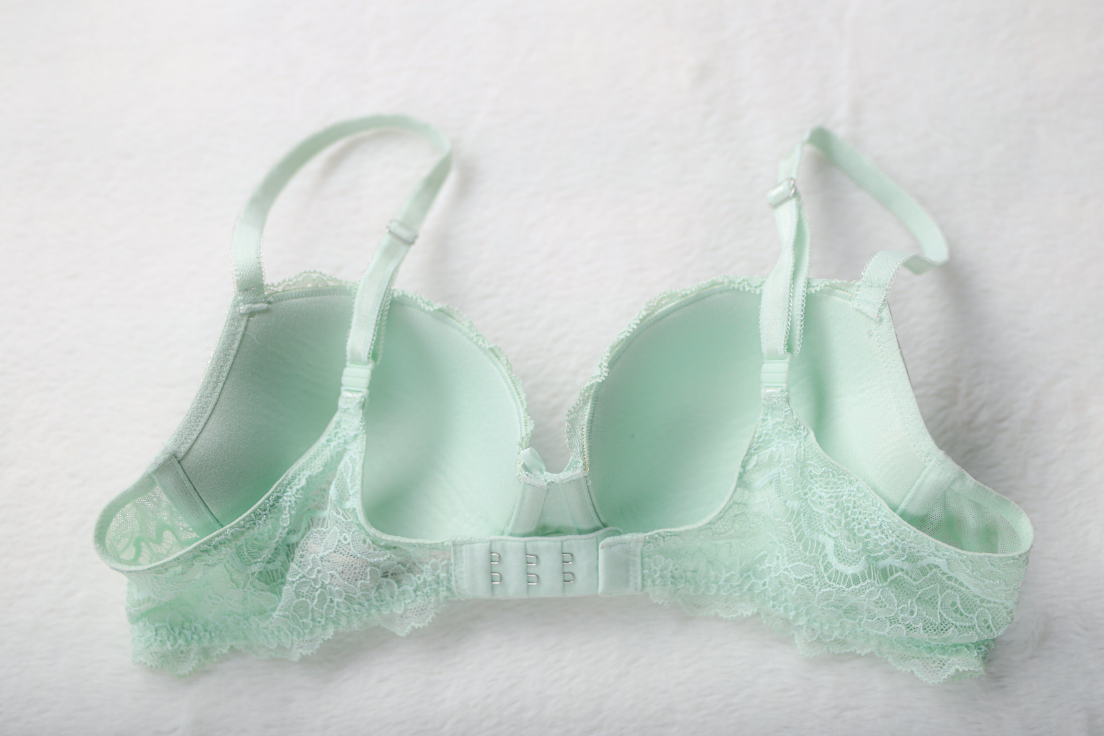 Victoria's Secret Dream Angels Lined Demi Multiway Bra Shine Shimmer Seafoam Green 36B