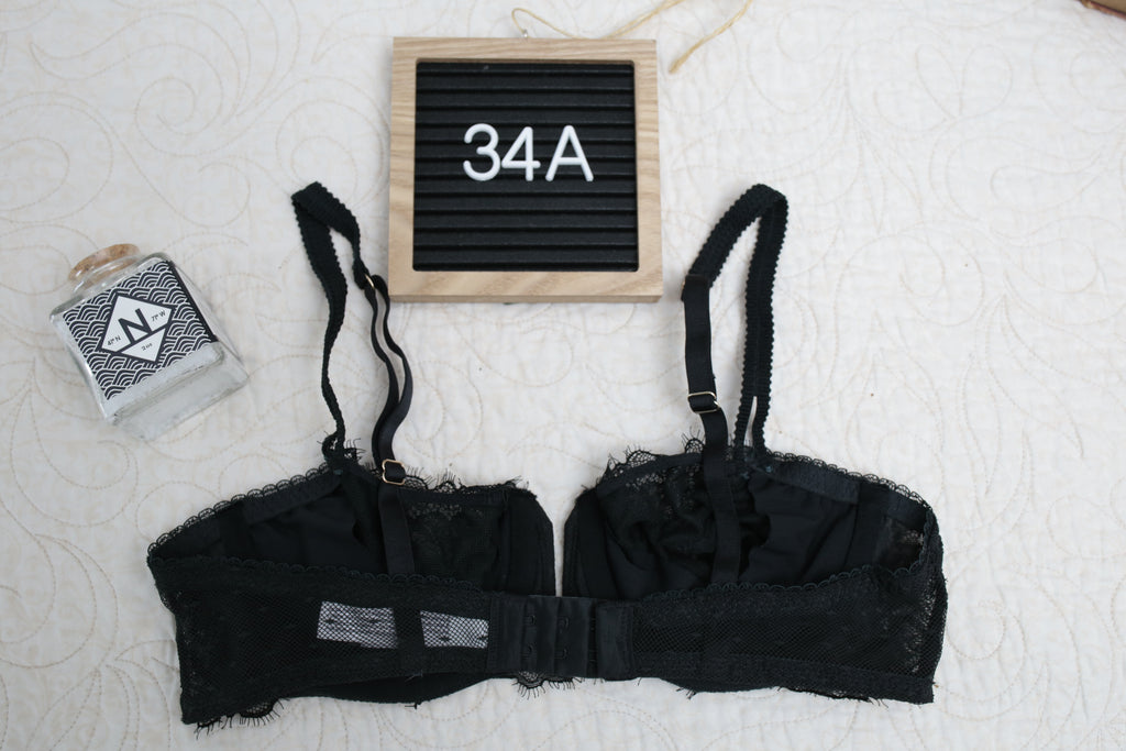 Auden 34A Balconette Unlined Bra Black Lace