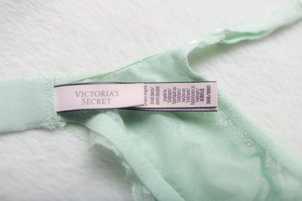 Victoria's Secret Dream Angels Lined Demi Multiway Bra Shine Shimmer Seafoam Green 36B