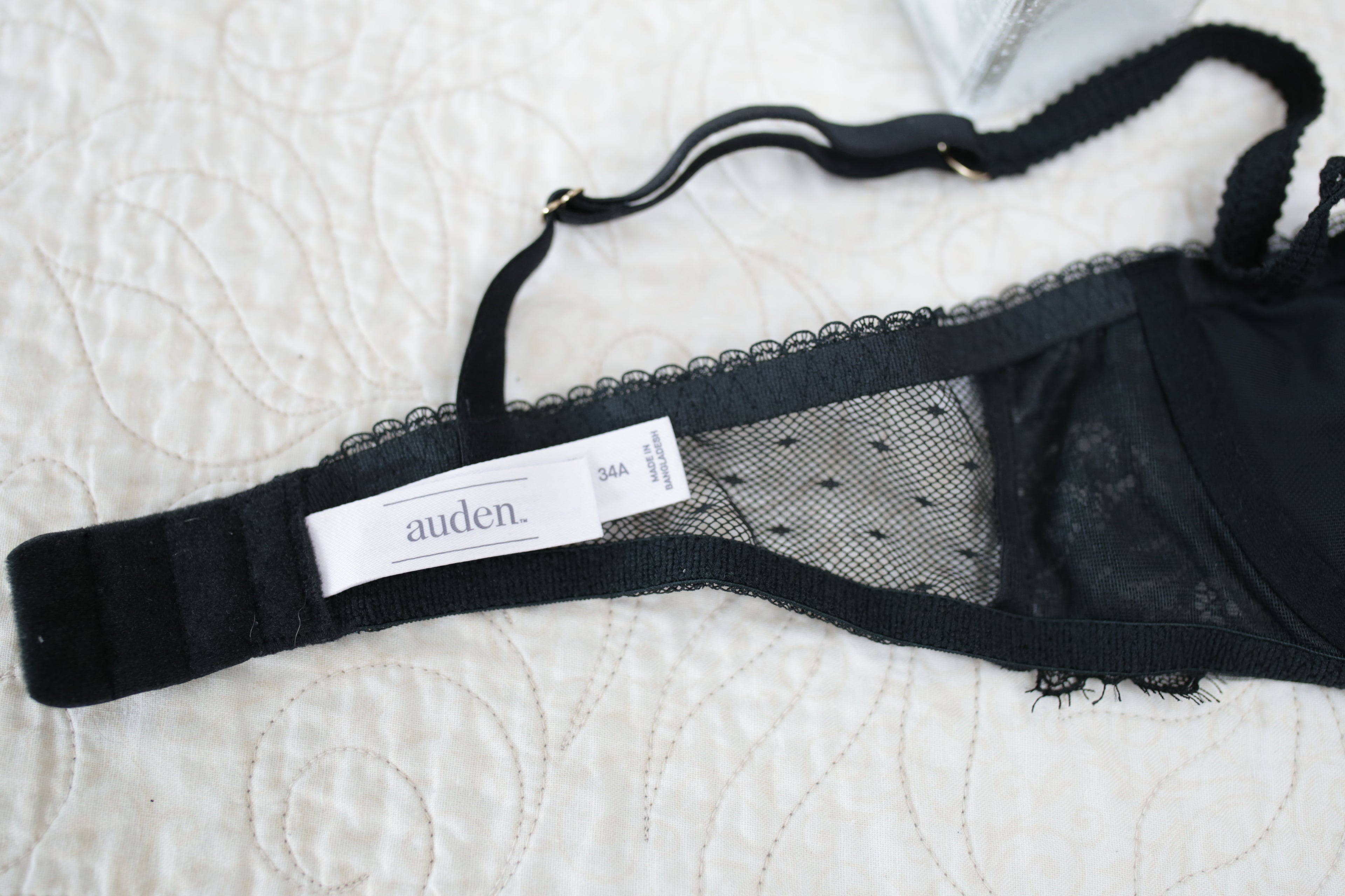 Auden 34A Balconette Unlined Bra Black Lace