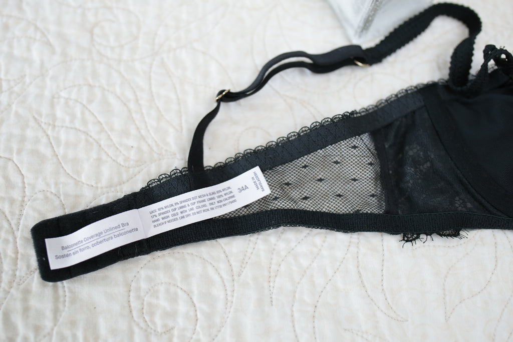 Auden 34A Balconette Unlined Bra Black Lace