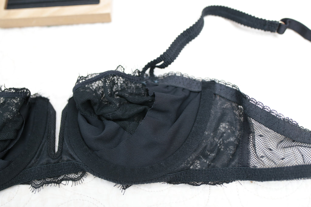 Auden 34A Balconette Unlined Bra Black Lace