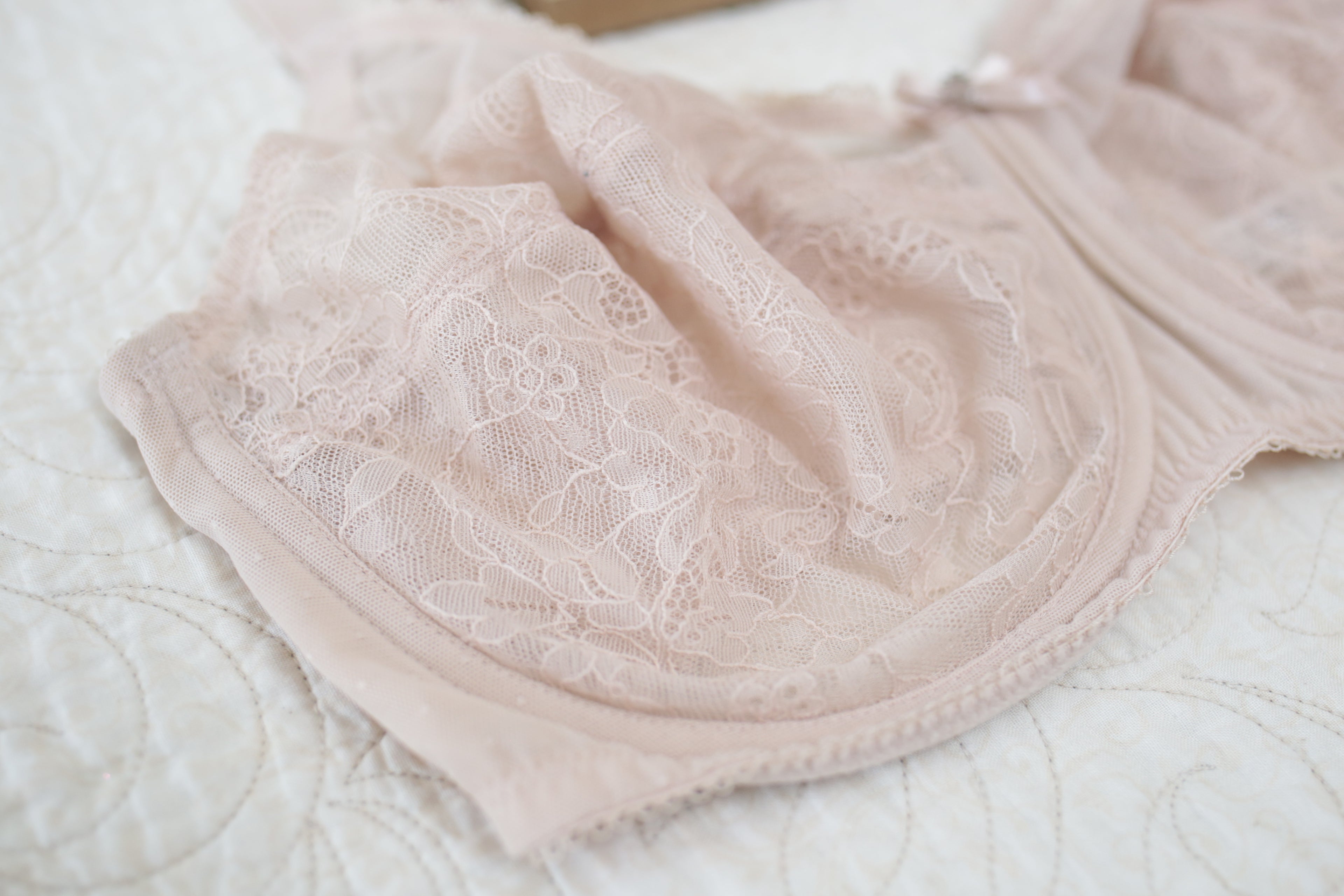 Wacoal 36DDD Retro Chic 855186 Full Figure Underwire Bra Beige Toast Lace