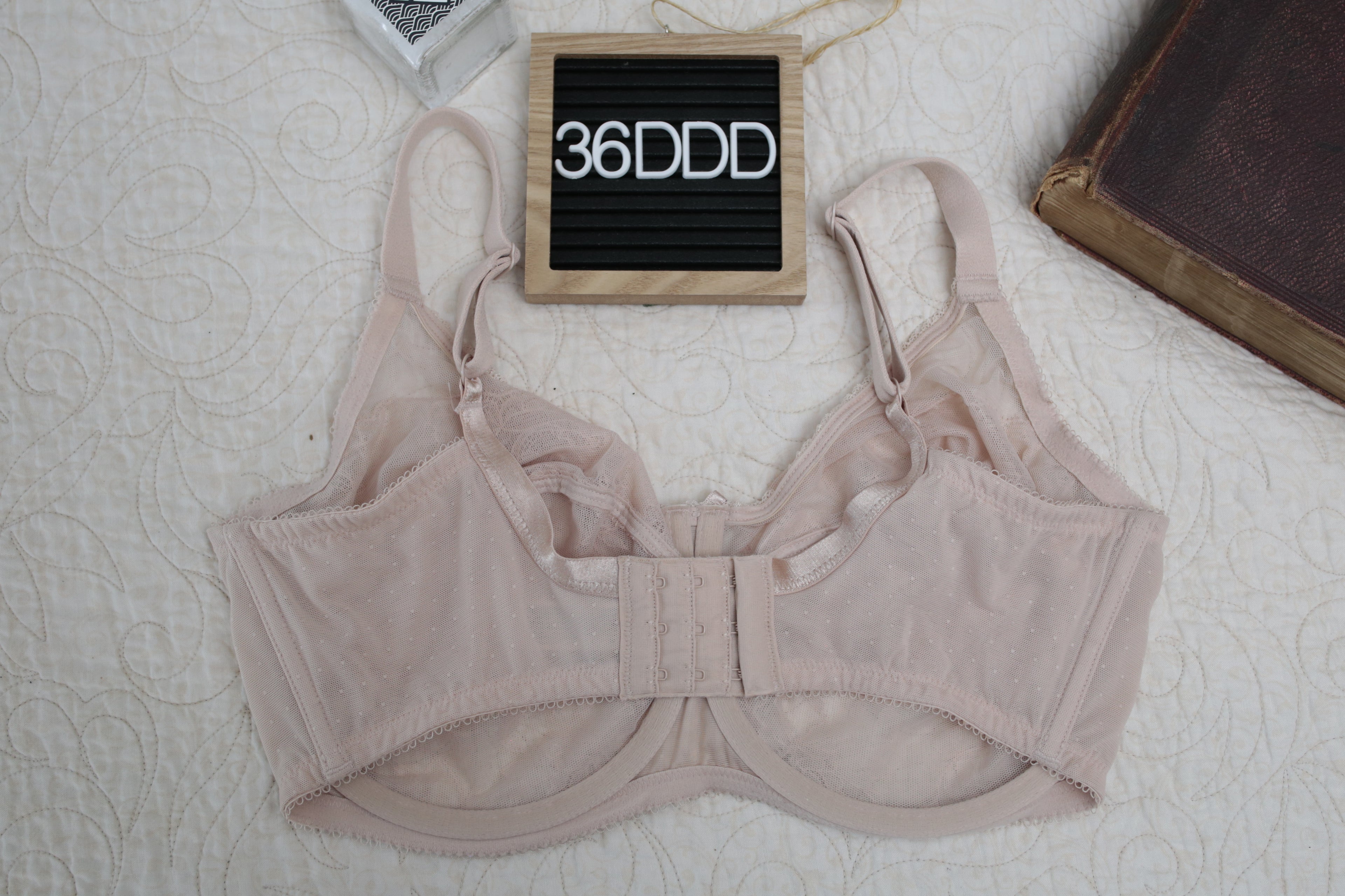 Wacoal 36DDD Retro Chic 855186 Full Figure Underwire Bra Beige Toast Lace