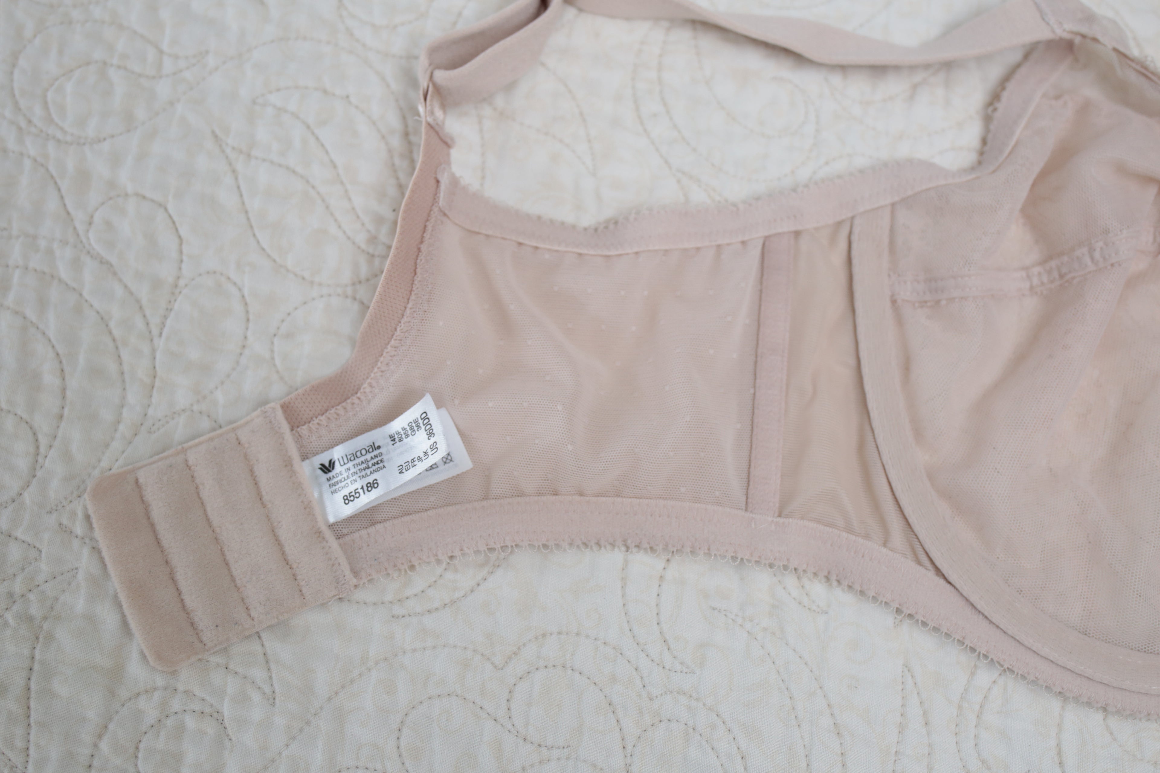 Wacoal 36DDD Retro Chic 855186 Full Figure Underwire Bra Beige Toast Lace