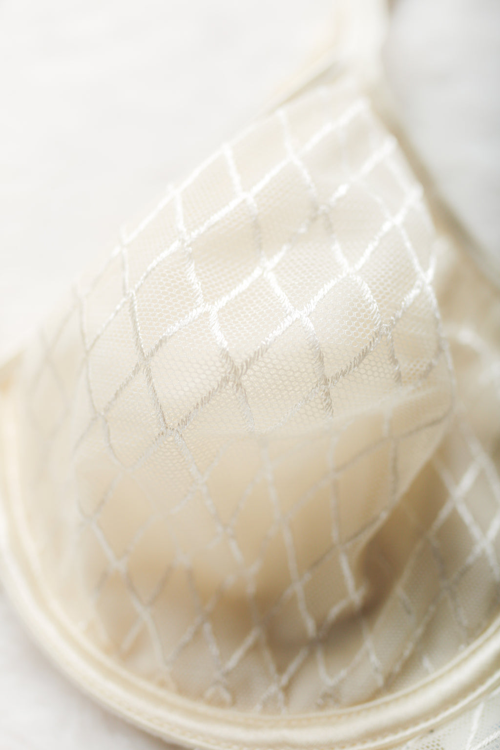 Warner's Vintage Frankly Fabulous 02548 Unlined Sheer Mesh Front Close Demi Bra 38C Ivory