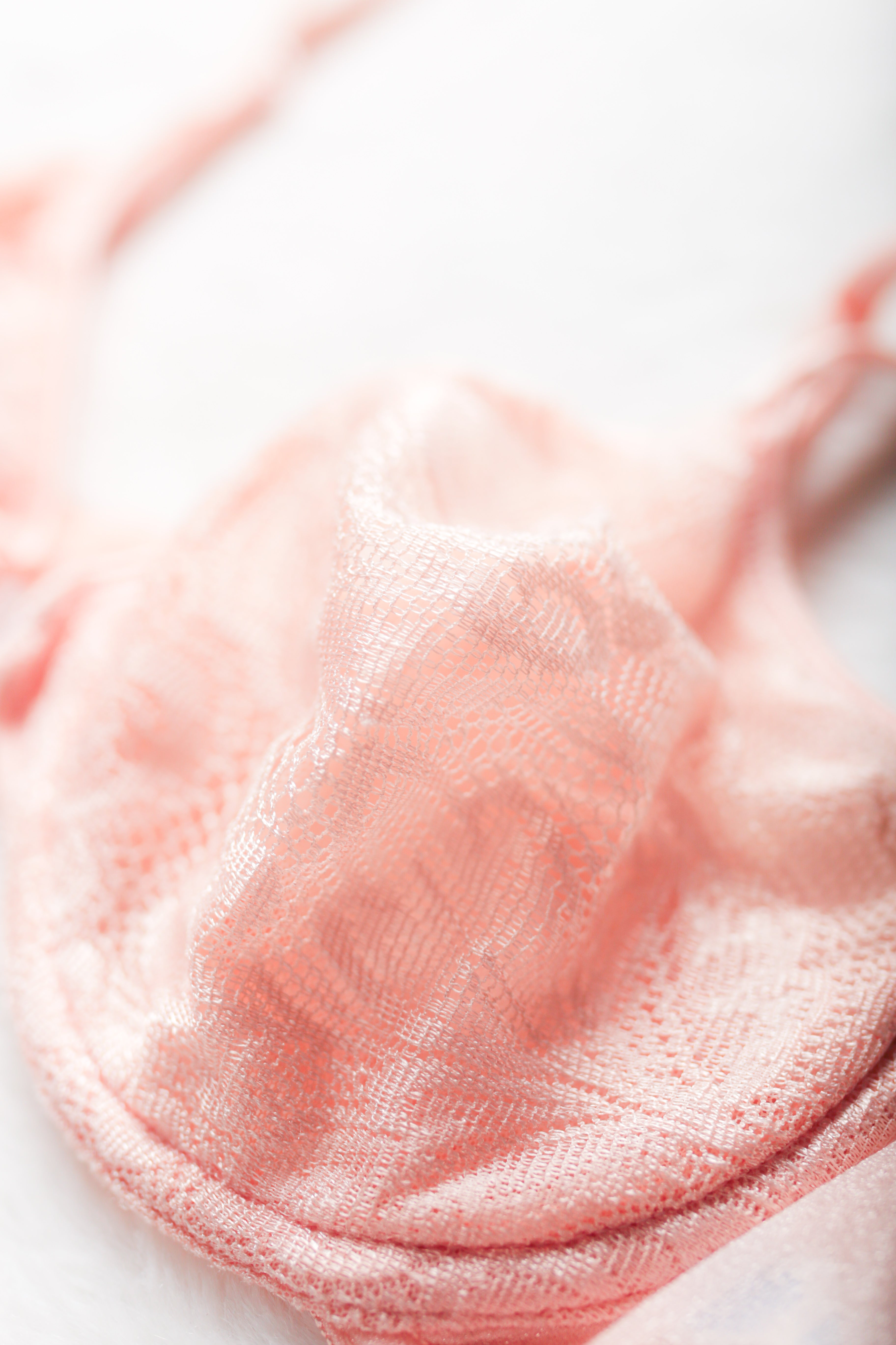 Warner's Vintage Naked Lace 02526 Unlined Sheer Lace Front Close Demi Bra 34B Pink