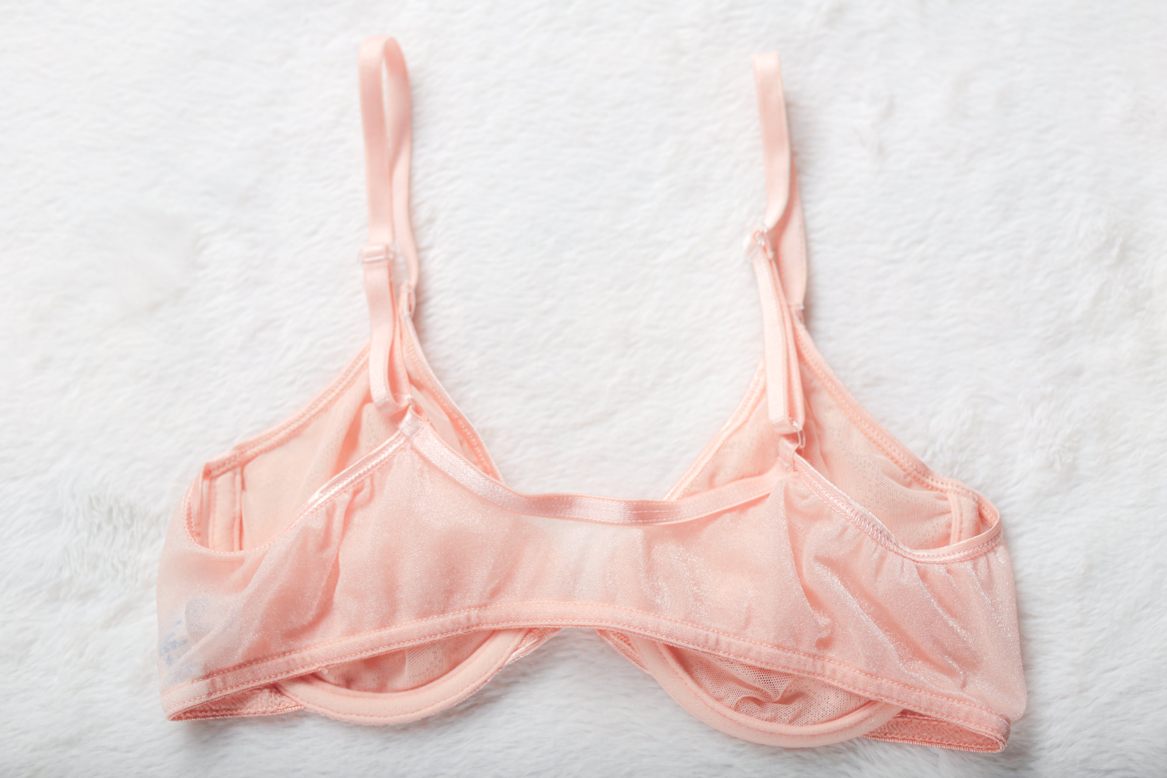 Warner's Vintage Naked Lace 02526 Unlined Sheer Lace Front Close Demi Bra 34B Pink