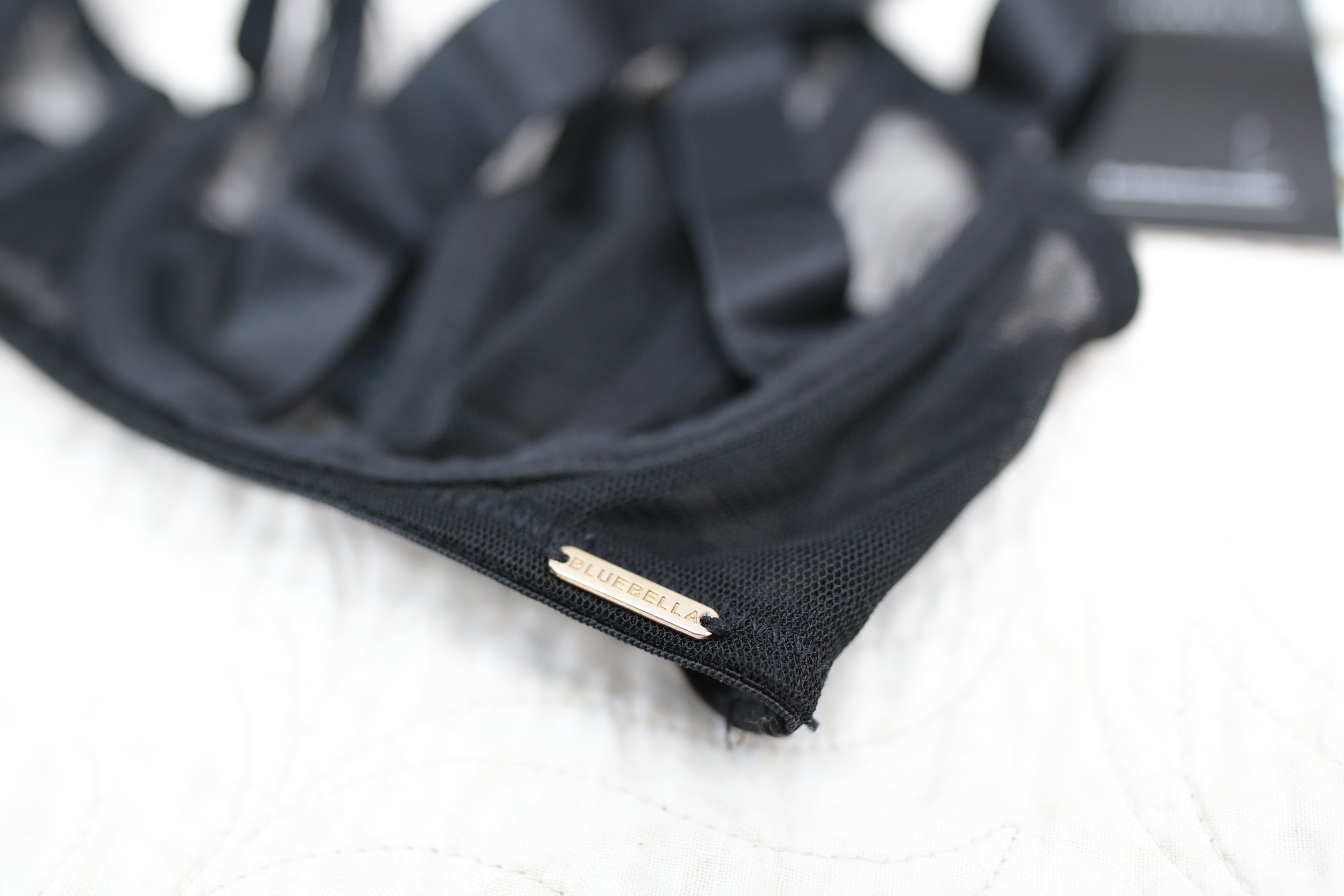 Bluebella 32D Karolina Strappy Cage Demi Bra Black Sheer NEW