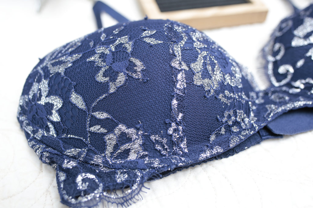 Victoria's Secret 34C Dream Angels Padded No-wire Wireless Bra Blue Silver