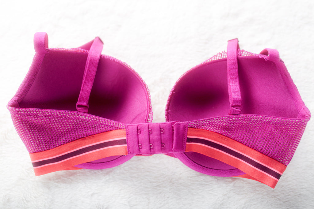 Victoria's Secret Very Sexy Push Up Funky Colorful Padded Demi Bra Pink 32DD