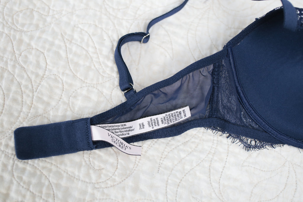 Victoria's Secret 34C Dream Angels Padded No-wire Wireless Bra Blue Silver