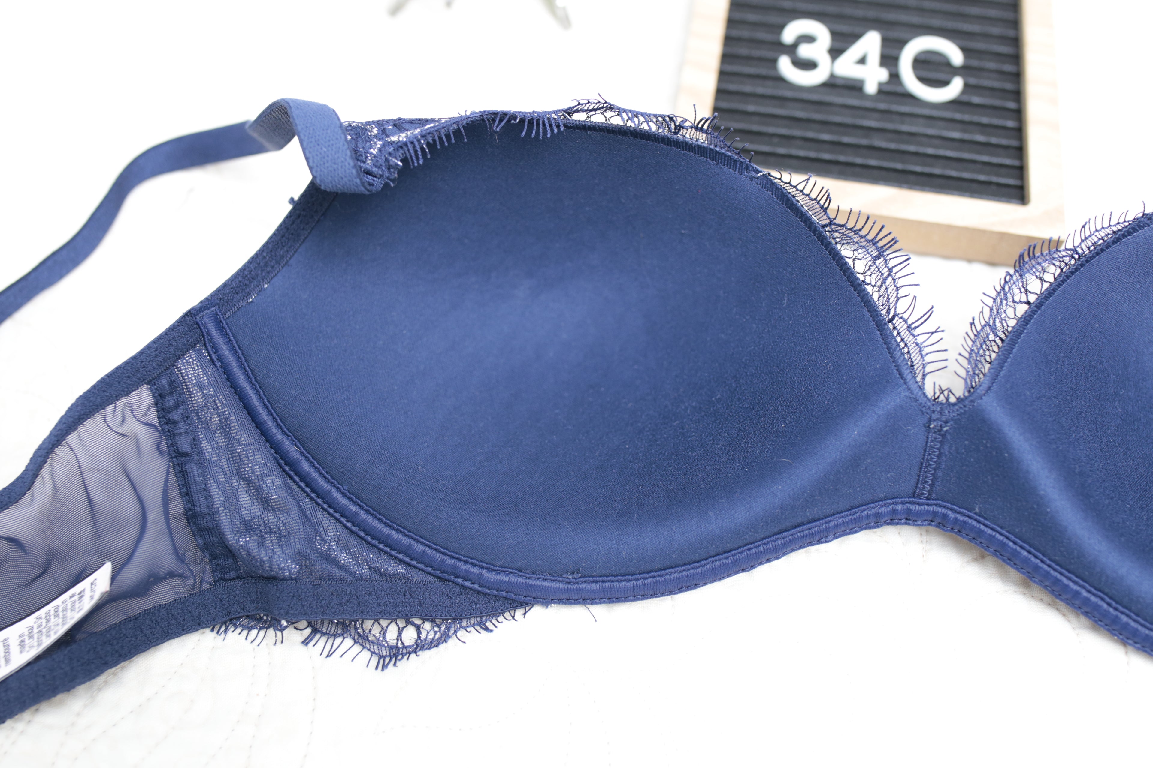 Victoria's Secret 34C Dream Angels Padded No-wire Wireless Bra Blue Silver