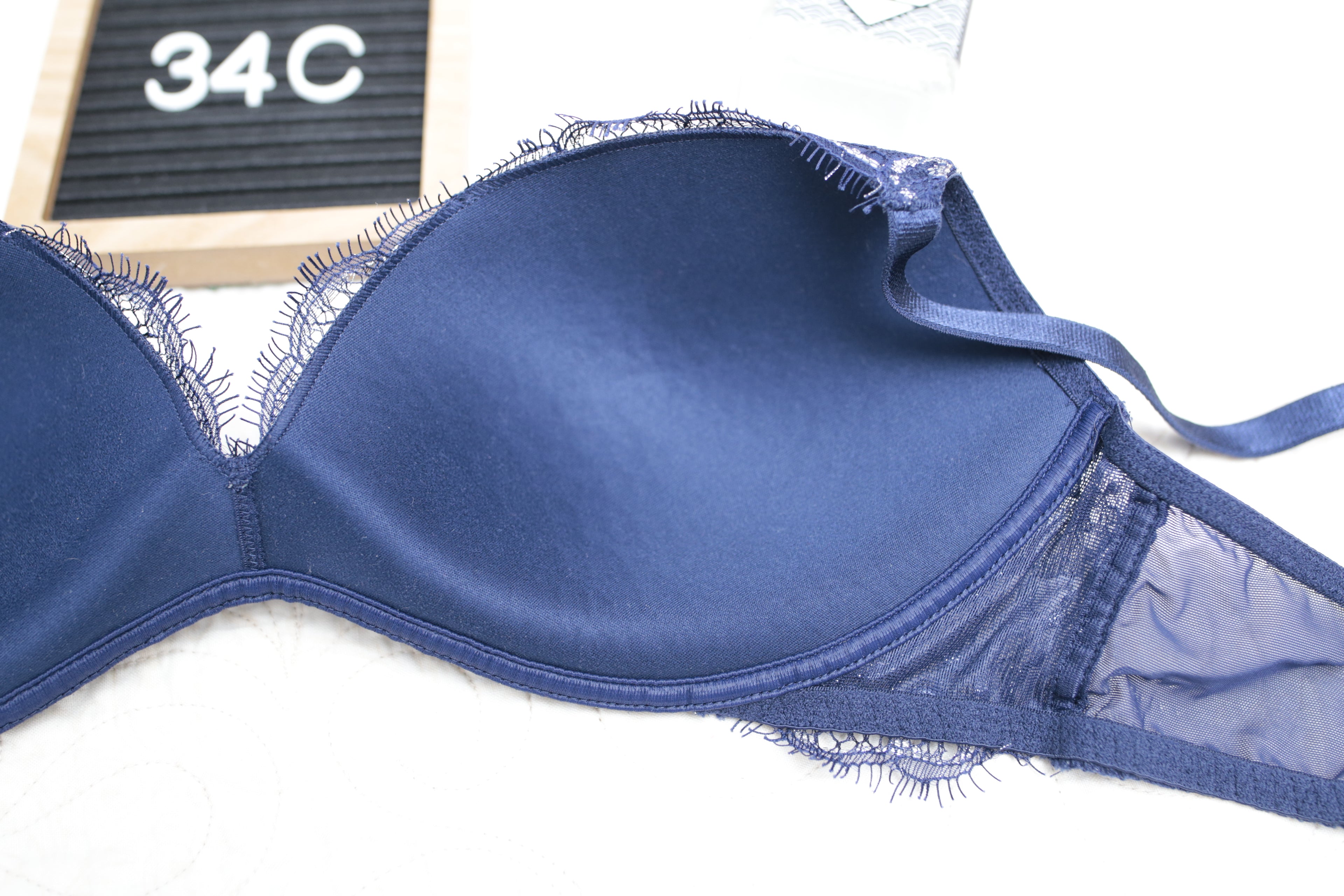 Victoria's Secret 34C Dream Angels Padded No-wire Wireless Bra Blue Silver