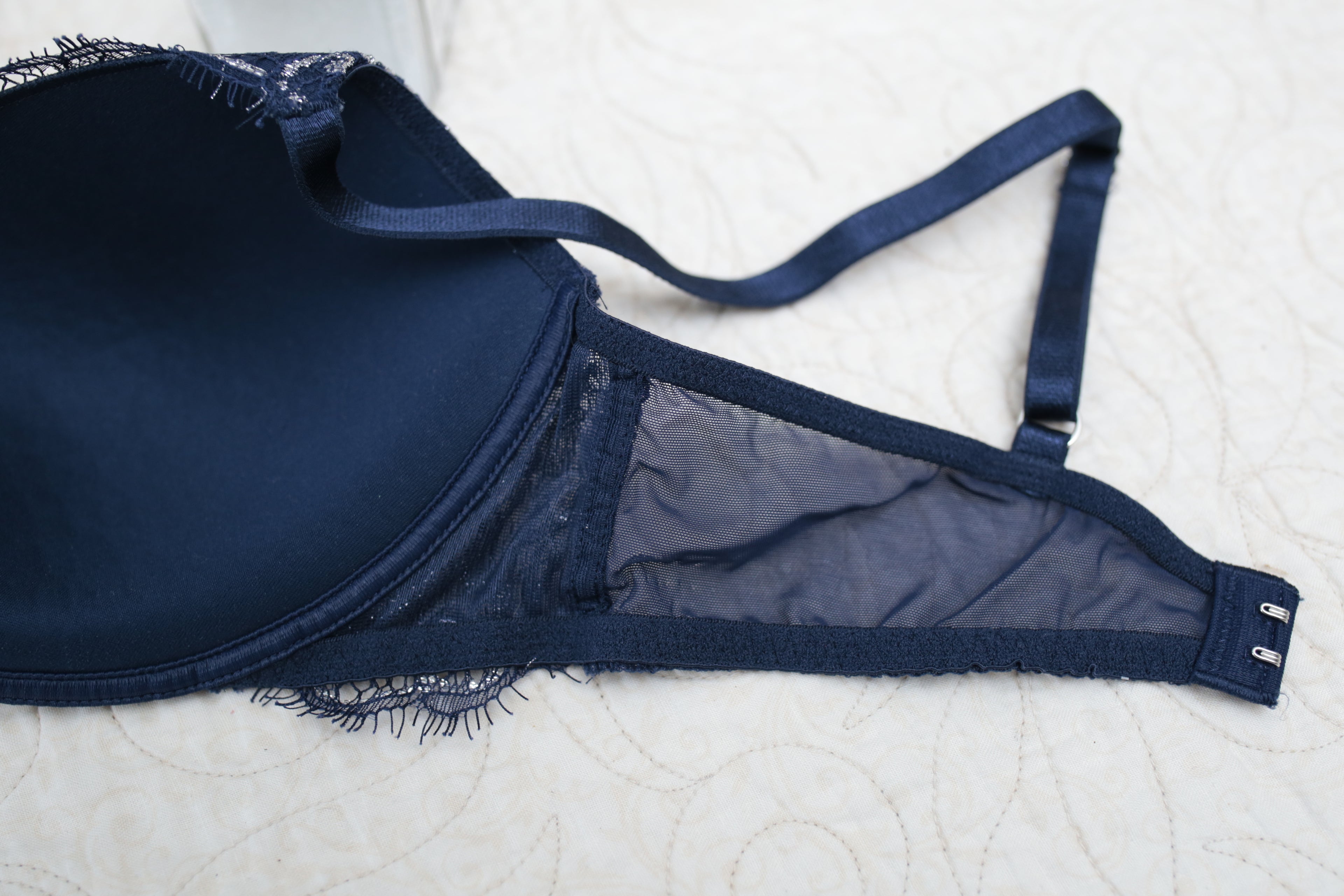 Victoria's Secret 34C Dream Angels Padded No-wire Wireless Bra Blue Silver