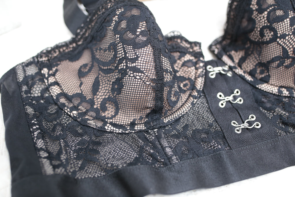 Adore Me 38B Longline Underwire Balconette Bra Black and Nude NEW