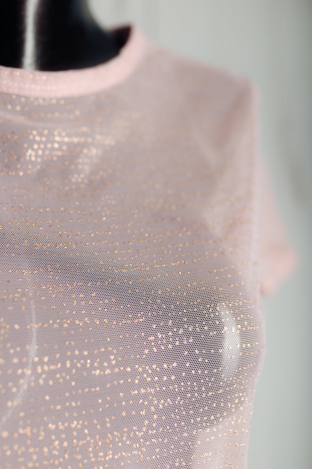 Victoria's Secret Sheer Shimmer Mesh Lounge Shortsleeve Shirt Small Pink