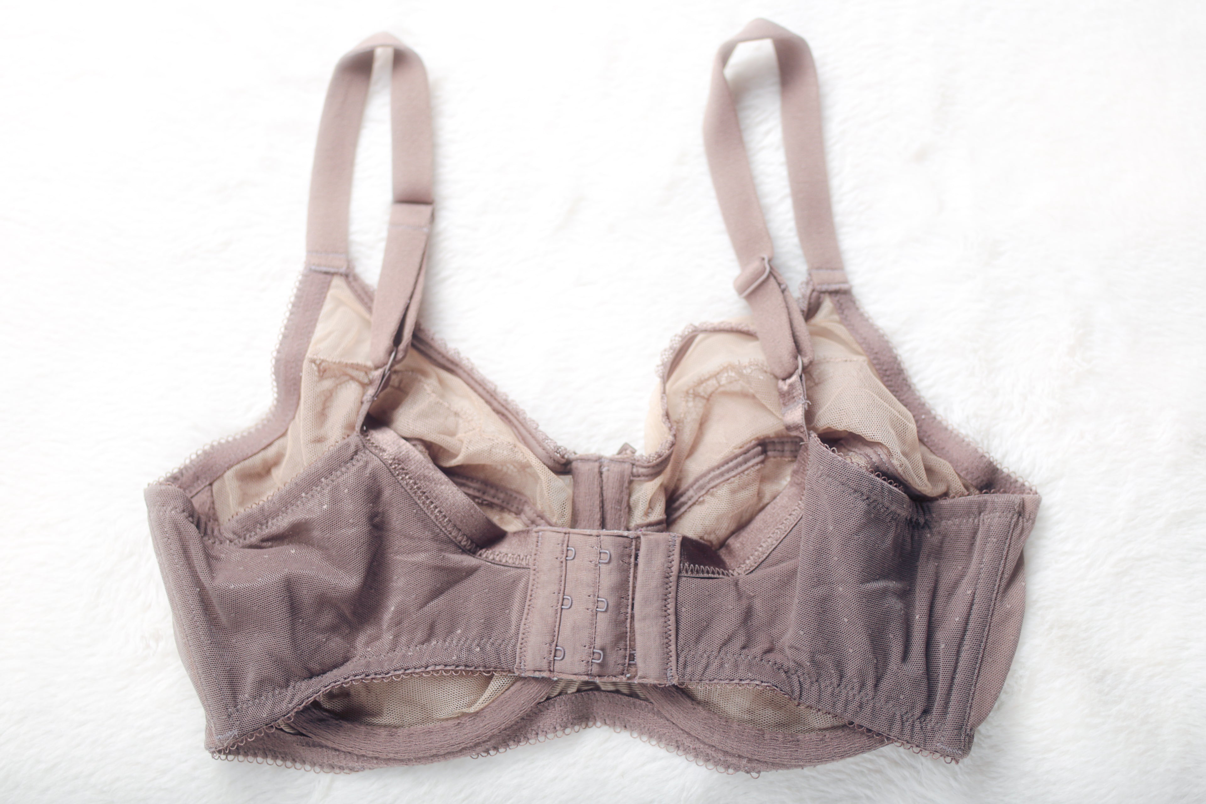 Wacoal Retro Chic Full Figure 855186 Unlined Sheer Lace Underwire Bra Brown 34DD