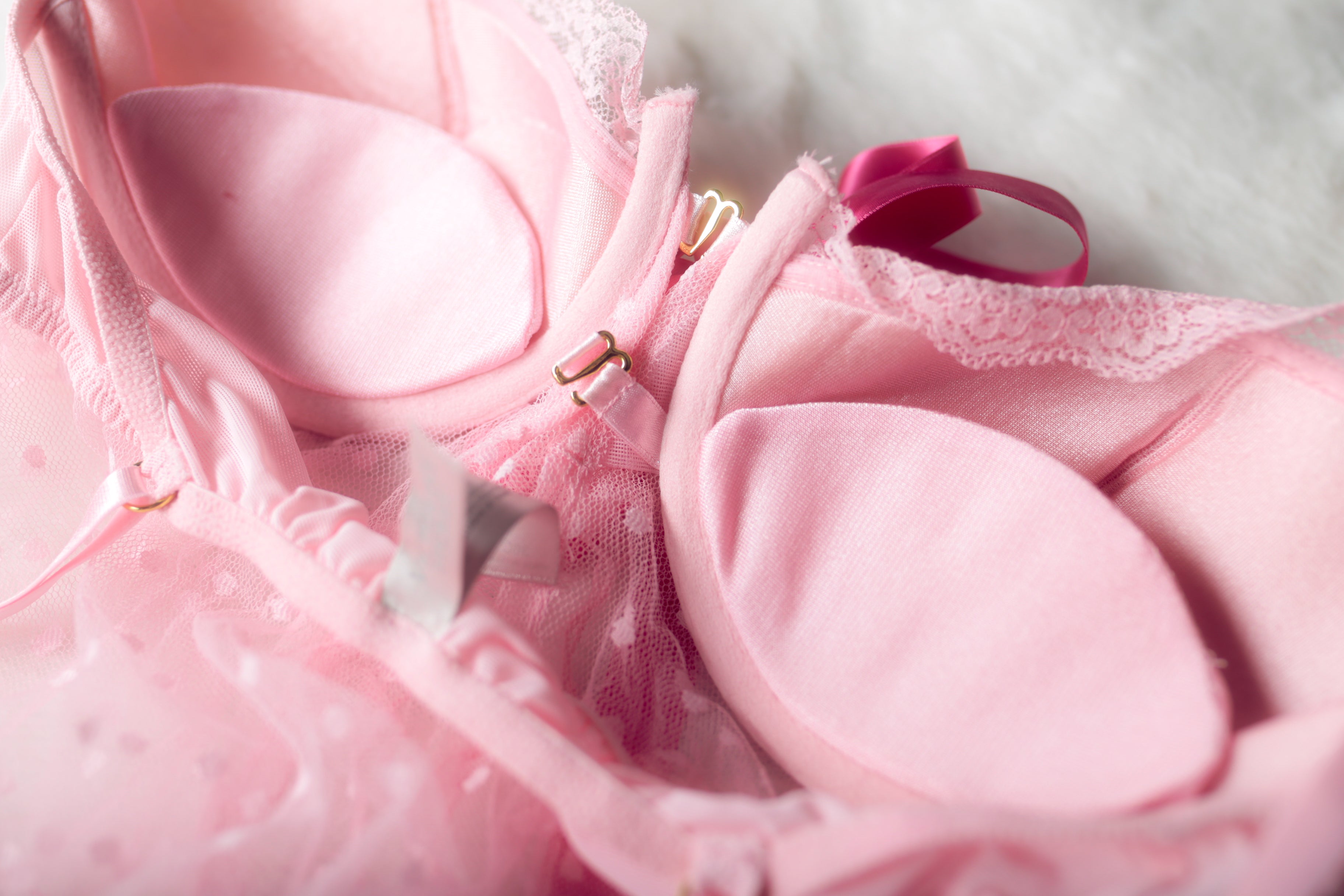 Victoria's Secret Coquettish Pink Fairy Sheer Polka Dot Mesh Babydoll Chemise 36C Y2K