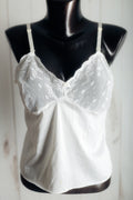 Vassarette Vintage Sheer Satin and Lace Camisole Lingerie 38 White