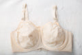 Bali 0180 Flower Retro Duckbill Unlined Satin Pointy Underwire Bra Ivory 36DD