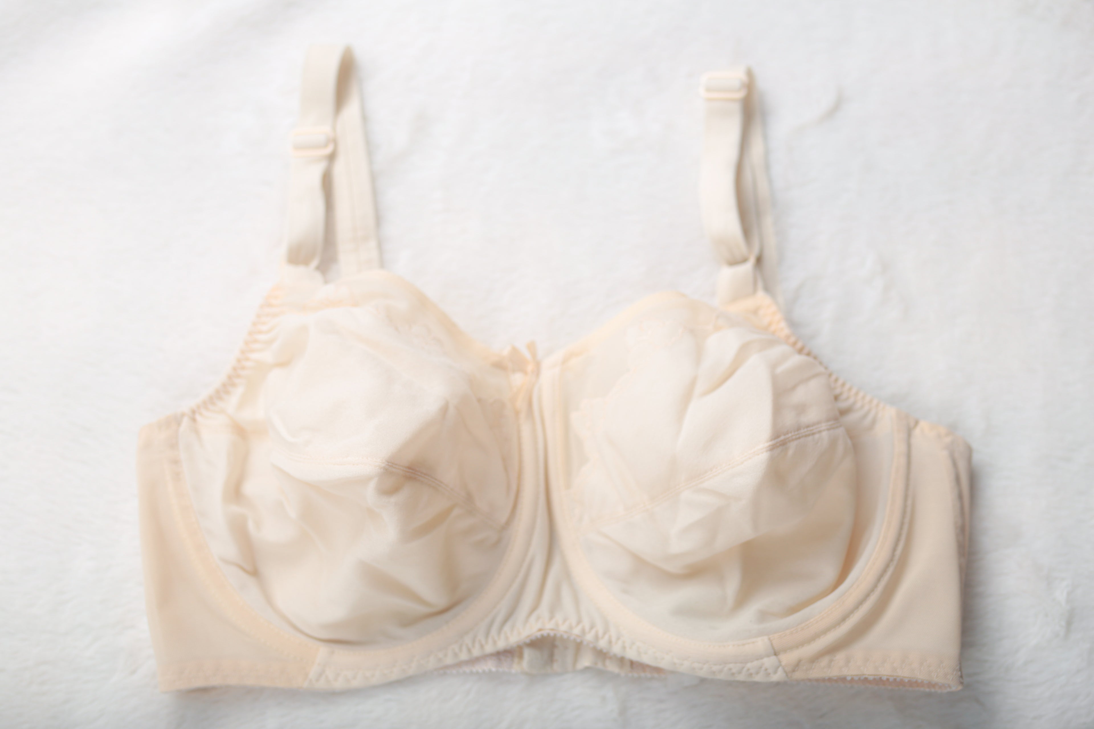 Bali 0180 Flower Retro Duckbill Unlined Satin Pointy Underwire Bra Ivory 36DD