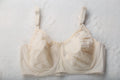 Bali 0180 Flower Retro Duckbill Unlined Satin Pointy Underwire Bra Ivory 34DD