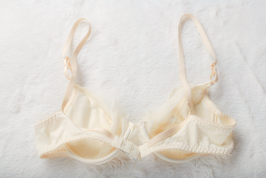 Bali Vintage 2615 Unlined Satin Lace Demi Bra 36B Ivory