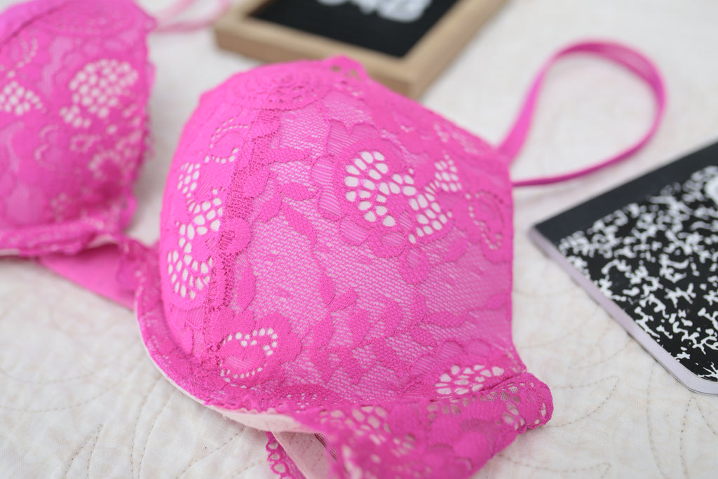 Victoria's Secret 34B Very Sexy Push-up Demi Bra Fuchsia Hot Pink