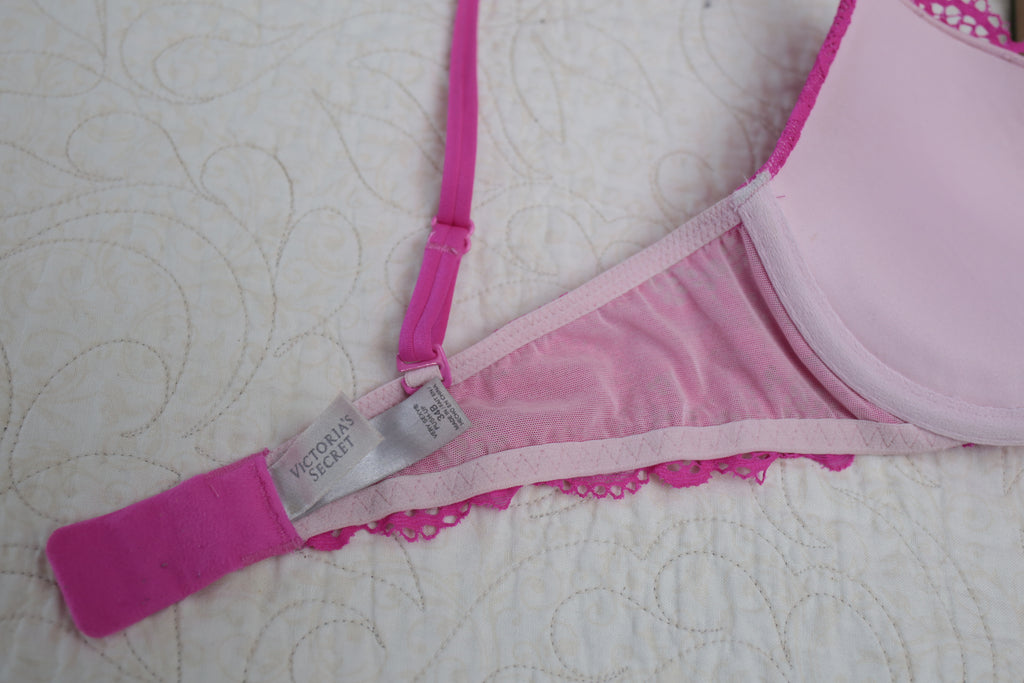 Victoria's Secret 34B Very Sexy Push-up Demi Bra Fuchsia Hot Pink