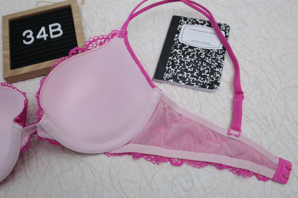 Victoria's Secret 34B Very Sexy Push-up Demi Bra Fuchsia Hot Pink