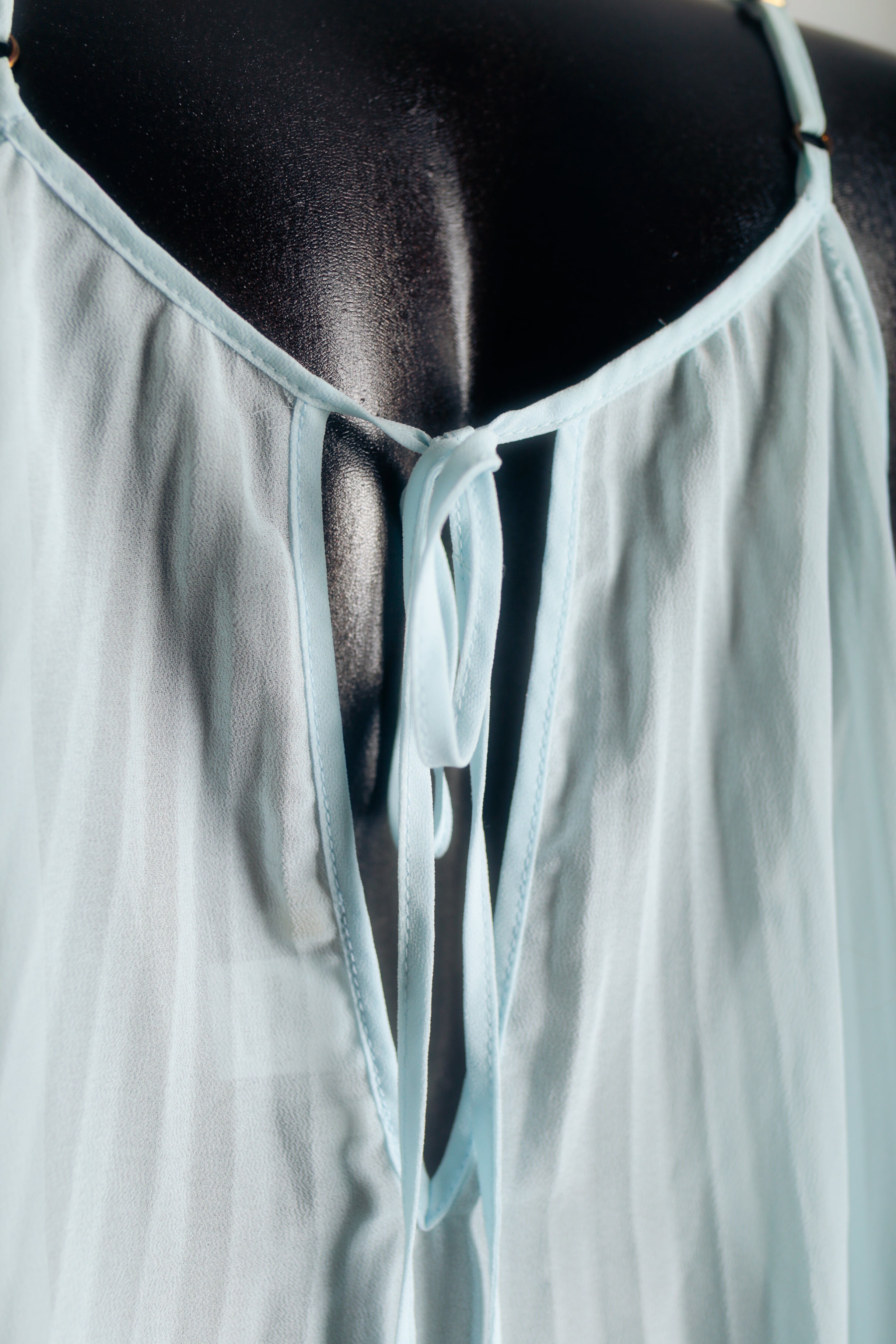 Flora Nikrooz Vintage Semi-sheer Chiffon Lace Peignoir Negligee Nightgown Small Blue