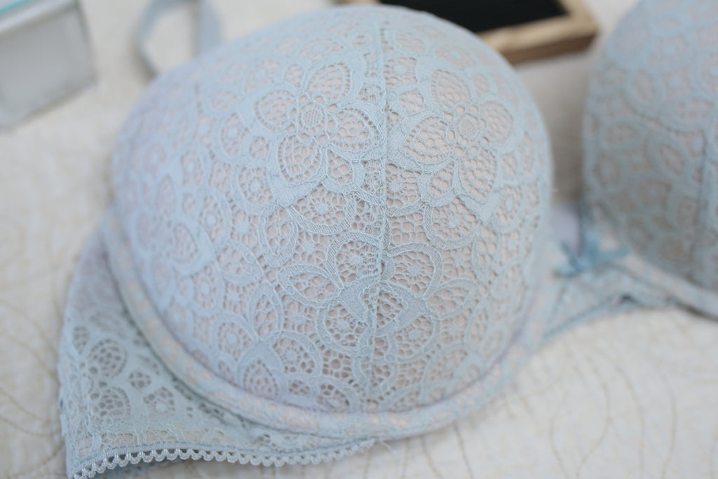 Victoria's Secret 38D Dream Angels Push-up Strappy Bra Blue Lace