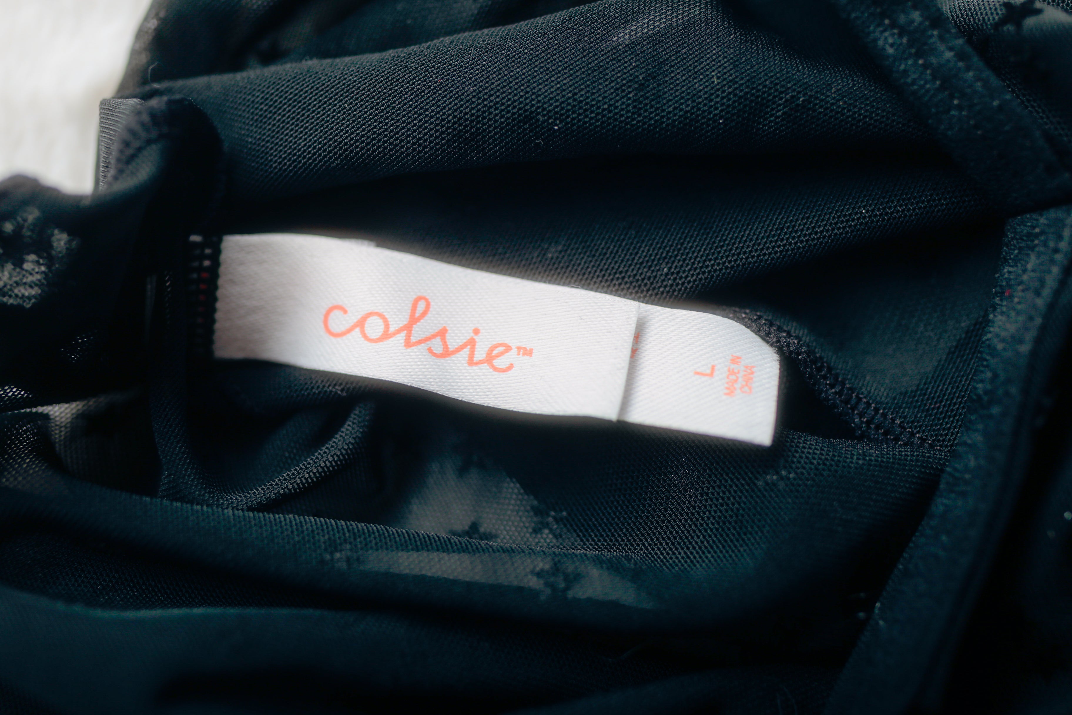 Colsie Sheer Witchy Start Mesh Bodysuit Teddy Black Large