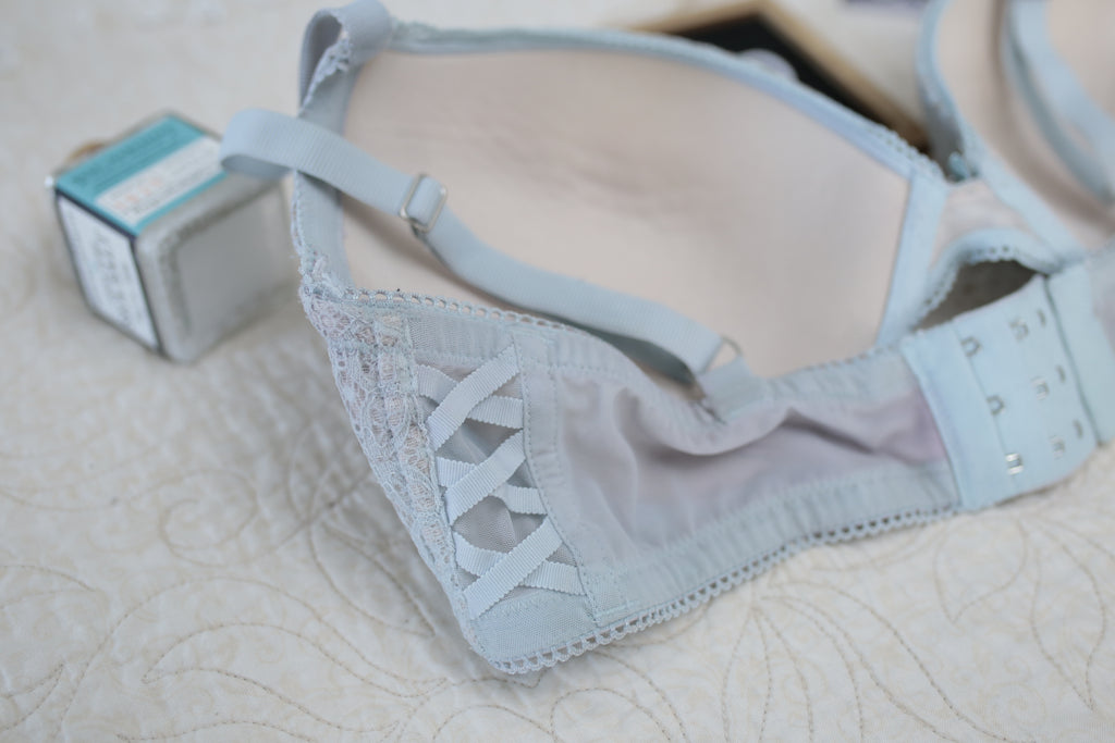 Victoria's Secret 38D Dream Angels Push-up Strappy Bra Blue Lace