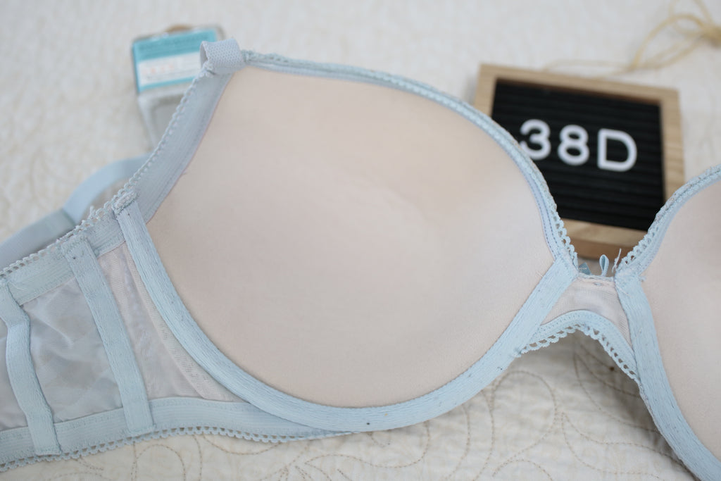 Victoria's Secret 38D Dream Angels Push-up Strappy Bra Blue Lace