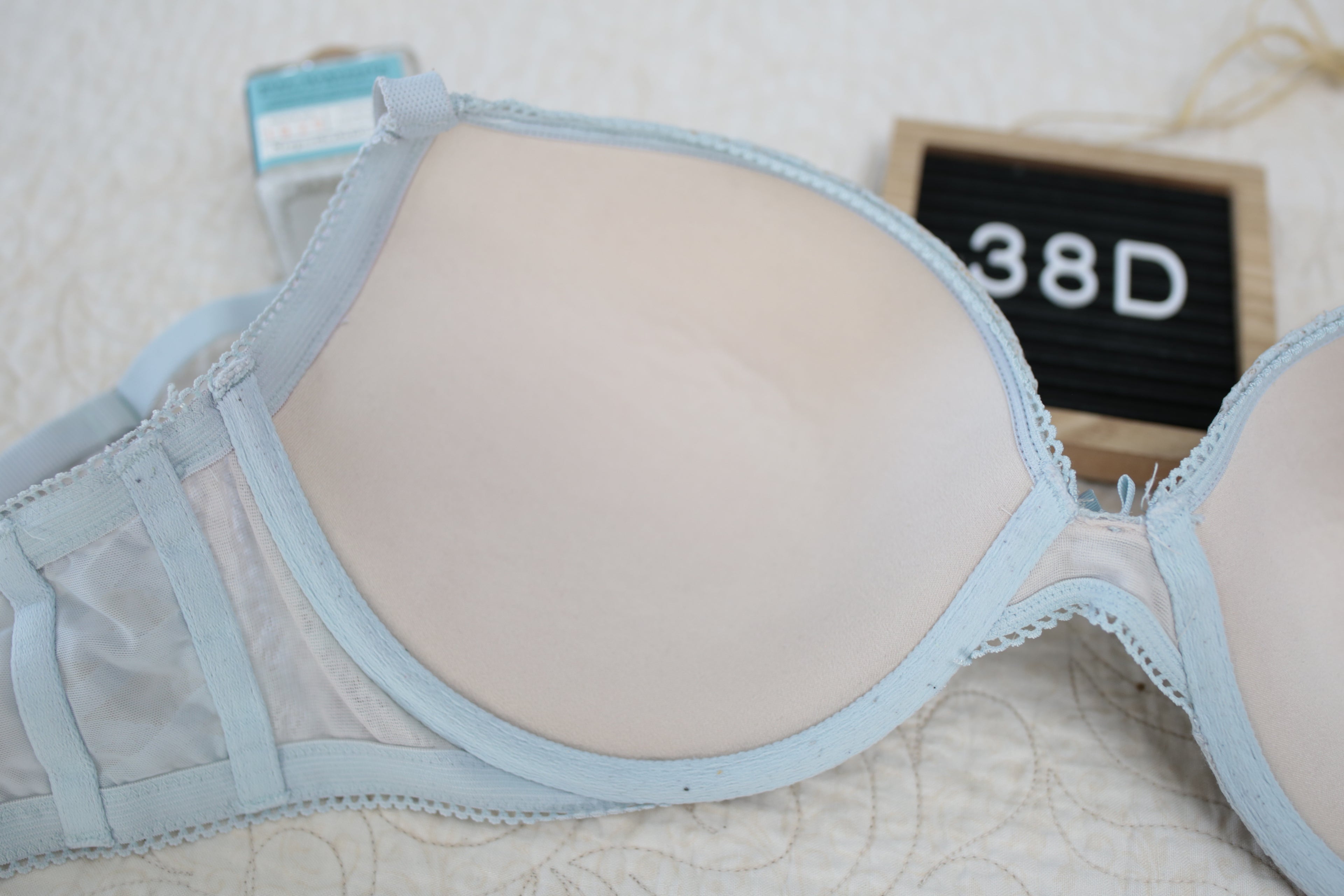 Victoria's Secret 38D Dream Angels Push-up Strappy Bra Blue Lace