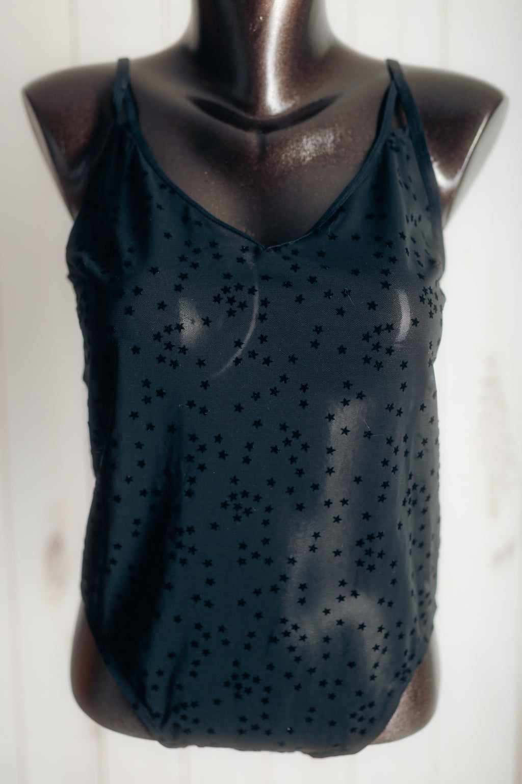 Colsie Sheer Witchy Start Mesh Bodysuit Teddy Black Large