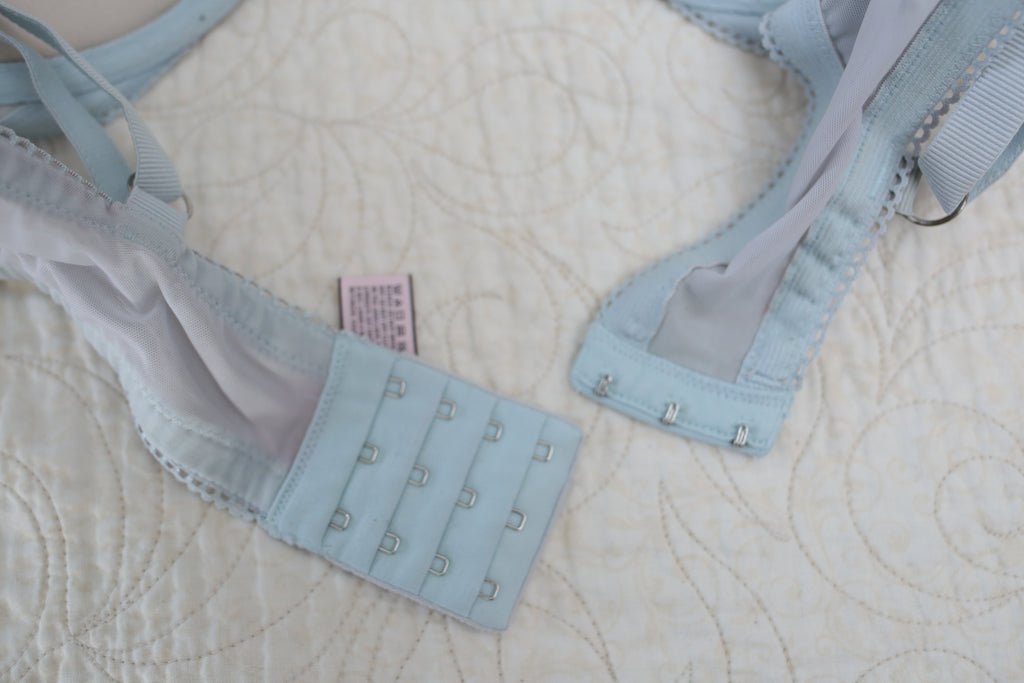 Victoria's Secret 38D Dream Angels Push-up Strappy Bra Blue Lace