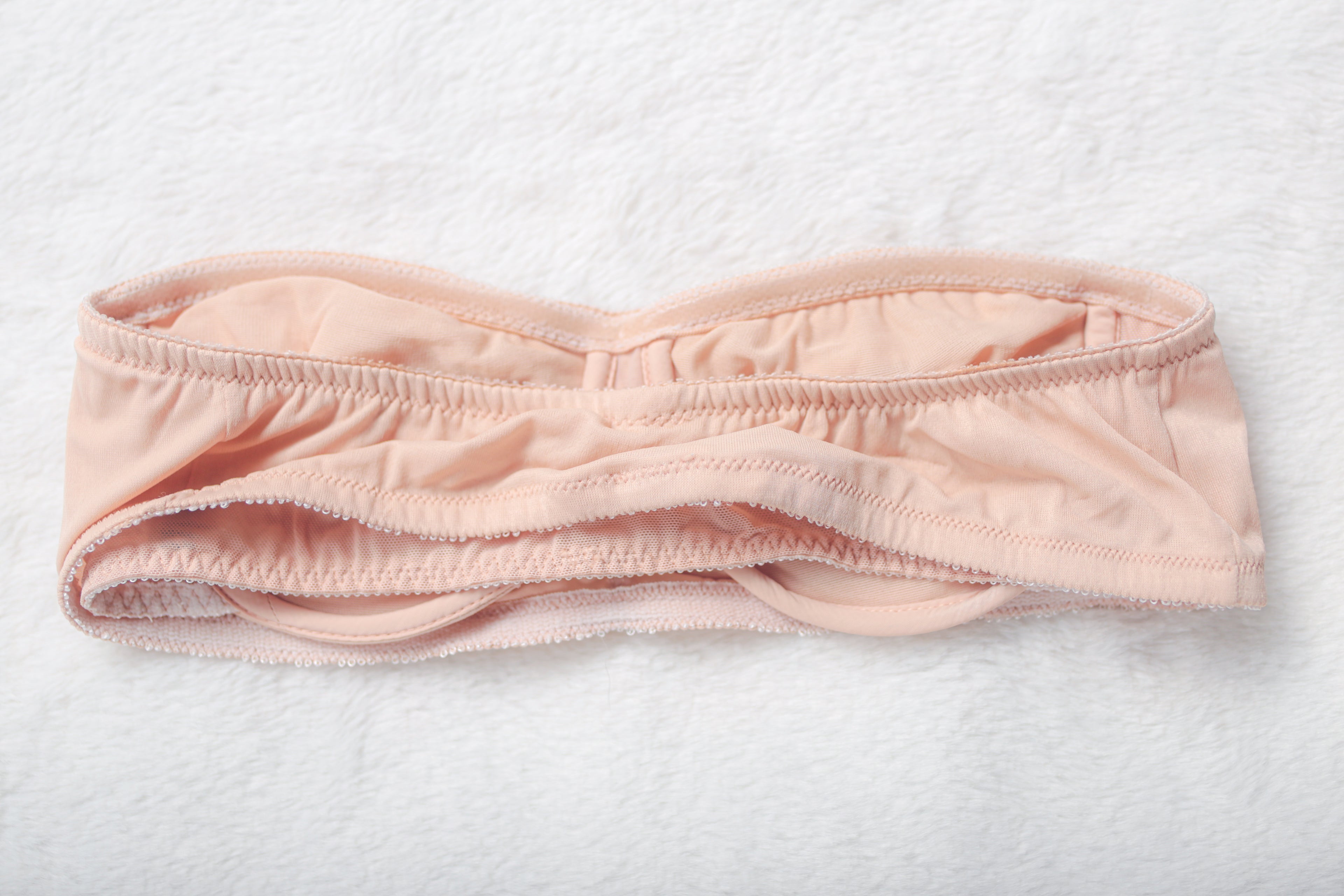Warner's Not So Innocent Vintage Unlined Strapless Bandeau Bra Nude 34